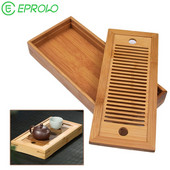 Tavă de ceai din bambus Tavă de ceai de scurgere de apă din bambus de înaltă calitate.