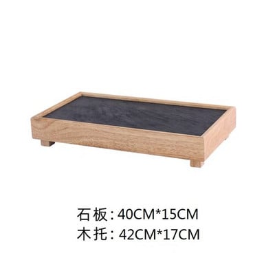 Black Rock Plate étterem Szálloda Western Plate Konyha Bambusz fa fazék Shabu-shabu tányér Pala étkészlet grilltányér