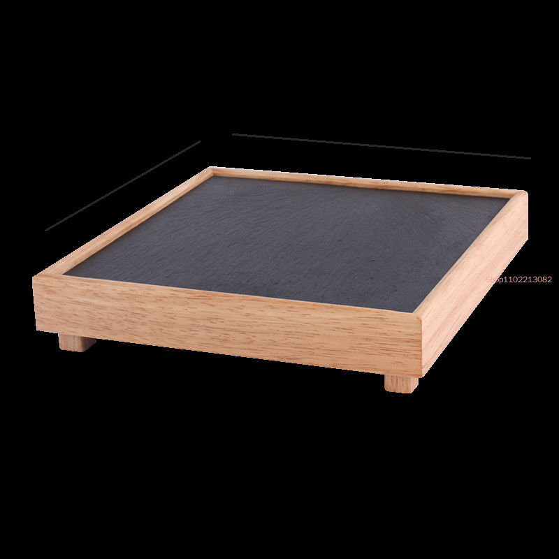 Black Rock Plate étterem Szálloda Western Plate Konyha Bambusz fa fazék Shabu-shabu tányér Pala étkészlet grilltányér