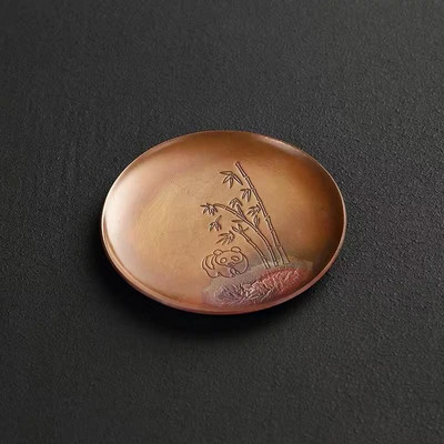 Vario puodelio lėkštė Gryno vario sutirštinto Kung Fu arbatos padėkliukas arbatos puodelio kilimėlis karščiui atsparus kilimėlis Buitinis arbatos puodelio kilimėlis arbatos ceremonijos padėkliukai