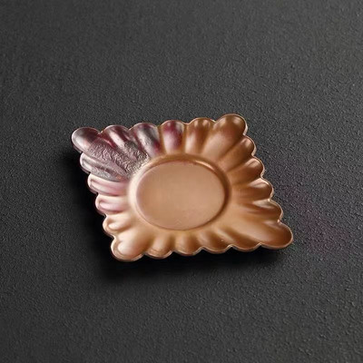 Vario puodelio lėkštė Gryno vario sutirštinto Kung Fu arbatos padėkliukas arbatos puodelio kilimėlis karščiui atsparus kilimėlis Buitinis arbatos puodelio kilimėlis arbatos ceremonijos padėkliukai