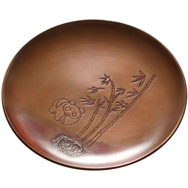 Vario puodelio lėkštė Gryno vario sutirštinto Kung Fu arbatos padėkliukas arbatos puodelio kilimėlis karščiui atsparus kilimėlis Buitinis arbatos puodelio kilimėlis arbatos ceremonijos padėkliukai