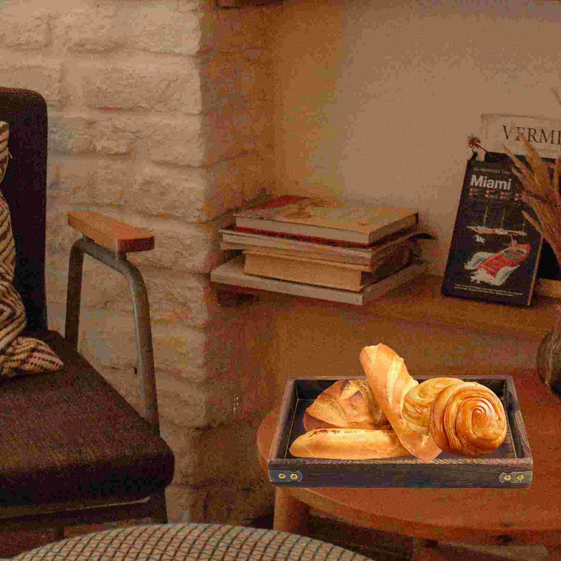 Padėklas patiekimui medinis medinis padėklas Vaisių dekoratyvinis lėkštė Arbata Retro užkandžių padėklai Kava Džiovinti pusryčiai Vonios kambarys kaimiškas