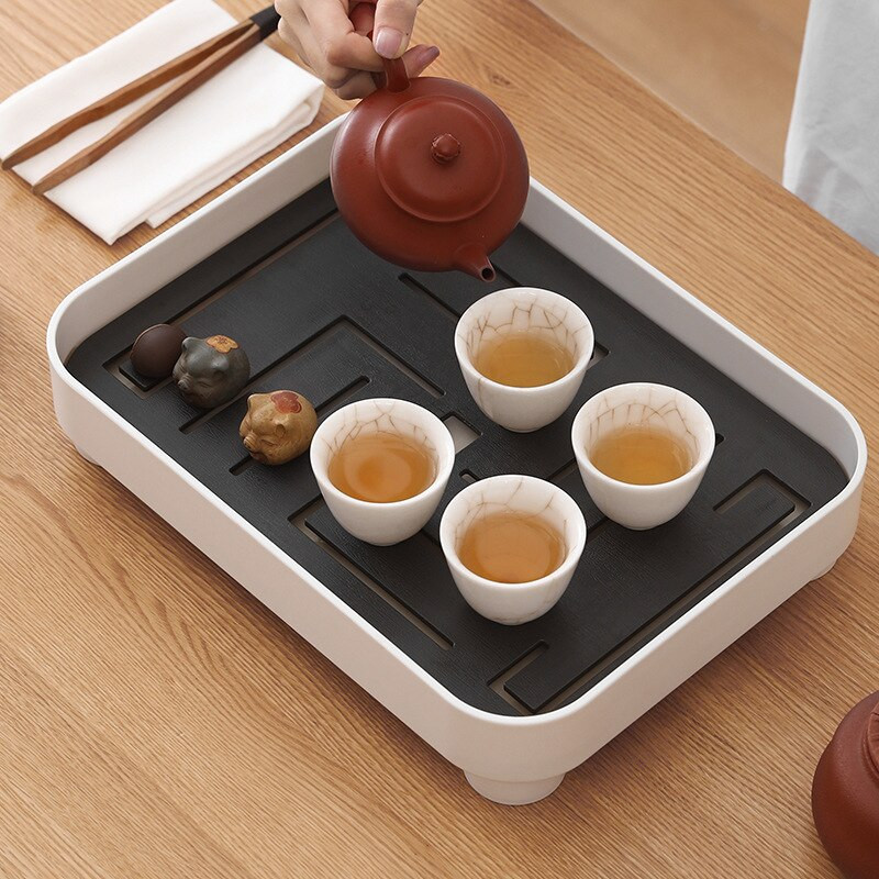 Minimalizmus és modern teástálca dekoráció fekete-fehér skandináv stílusú teástálca készlet Többfunkciós négyzet alakú tárolótálca 2022