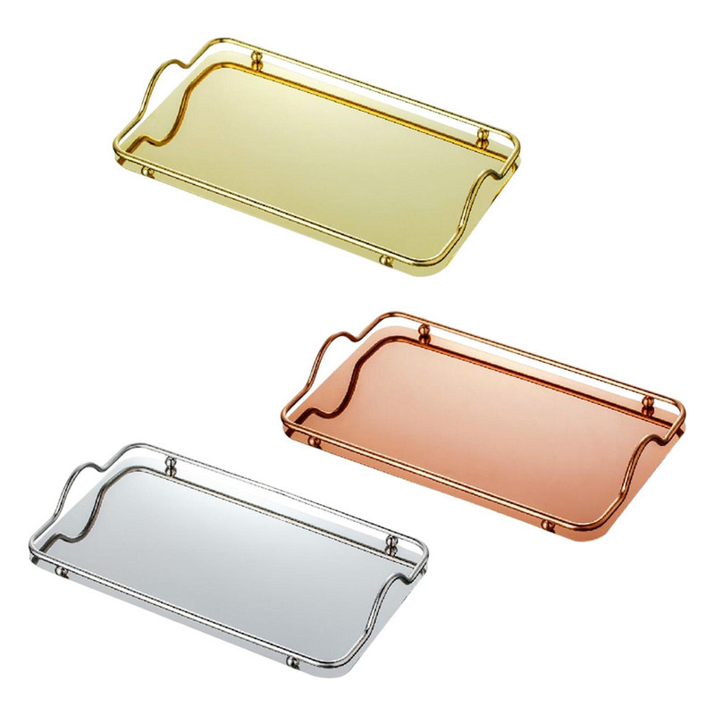 Delikatni pravokutni tanjur s voćem Ukrasno posuđe Metalne naušnice Ogrlica Izložna zdjela Posuda za dnevni boravak u hodniku