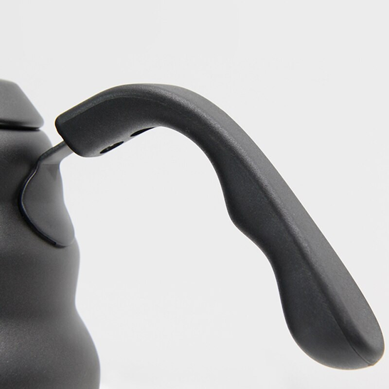 1L/1.2L Черен чайник за капене Термометър за изливане върху тенджера за кафе Лебед с дълга шия от неръждаема стомана с тънка уста и гъша шийка Чайник за капене в облак