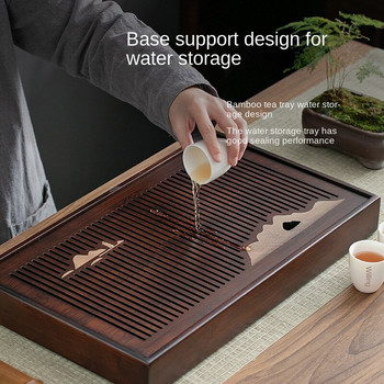 Обикновена дренажна тава за съхранение на вода за домакинството, бамбукова тава за чай с нова маса за сухи балончета в китайски стил