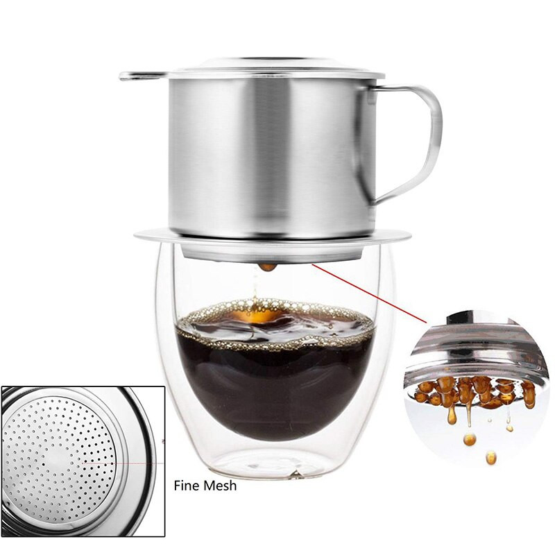 Vietnamietiškas Phin kavos lašinamas puodelis filtras nerūdijančio plieno tradicinis Vietnamo kavos virimo aparatas kavos virimo įrankis biurui, namams