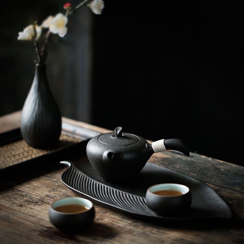 Japonské keramické čajové podnosy, ručne vyrobený čajový stolík, servírovací podnos, čínske kung-fu čajové doplnky