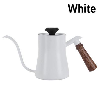 Hőmérő csepegtető vízforraló 550 ml-es fa nyelű, kávéskannára önthető Swan hosszú nyakú rozsdamentes acél vékony szájú hattyúnyak vízforraló