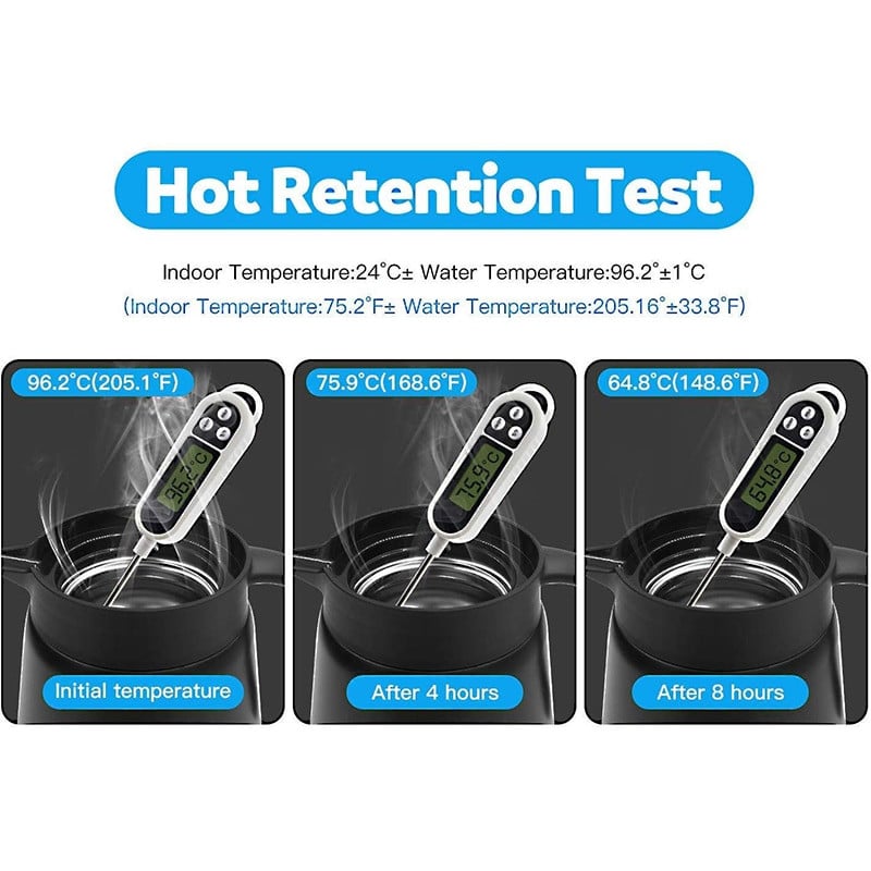 Термична кана за кафе Кана за чай - Двойна стена от неръждаема стомана 304, вакуумно изолирана, хладна дръжка, задържане на горещо и студено, 600 ml