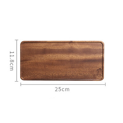 Musowood Acacia stačiakampis medinis arbatos padėklas Užkandžiai Maisto laikymo indų lėkštė Buitinė kava Pusryčių duonos padėklas Kirchen stalui