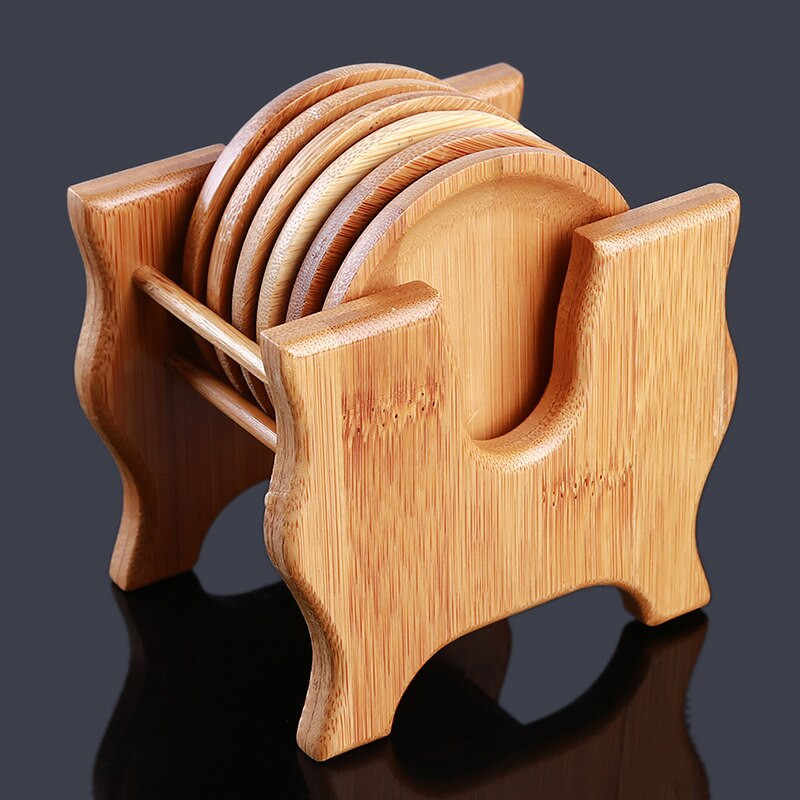 Set de suport și suport din bambus, ceașcă de ceai, ceașcă de cafea, izolare termică, covoraș anti-alunecare, casă, birou, sală de ședințe, accesorii pentru ceai