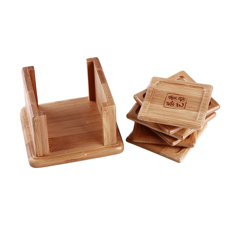 Set de suport și suport din bambus, ceașcă de ceai, ceașcă de cafea, izolare termică, covoraș anti-alunecare, casă, birou, sală de ședințe, accesorii pentru ceai
