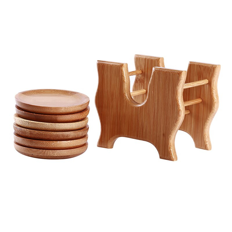 Set de suport și suport din bambus, ceașcă de ceai, ceașcă de cafea, izolare termică, covoraș anti-alunecare, casă, birou, sală de ședințe, accesorii pentru ceai