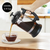 ICafilas French Press Aparat za kavu/čaj Posuda za kavu Aparat za kavu Kuhalo za vodu 1000 ML Staklena termosica za aparat za posuđe za kavu