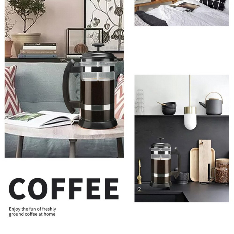 ICafilas French Press Aparat za kavu/čaj Posuda za kavu Aparat za kavu Kuhalo za vodu 1000 ML Staklena termosica za aparat za posuđe za kavu