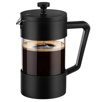 Συσκευή για καφέ και τσάι French Press 12Oz, Παχύ βοριοπυριτικό Gl Πρέσα καφέ Χωρίς σκουριά και Πλένεται στο πλυντήριο πιάτων, Μαύρο