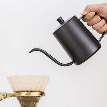 Капков чайник 350 ml 600 ml Pour Over Coffee Tea Can незалепваща хранителна неръждаема стомана Gooseneck Drip чайник Swan Neck Thin Mouth