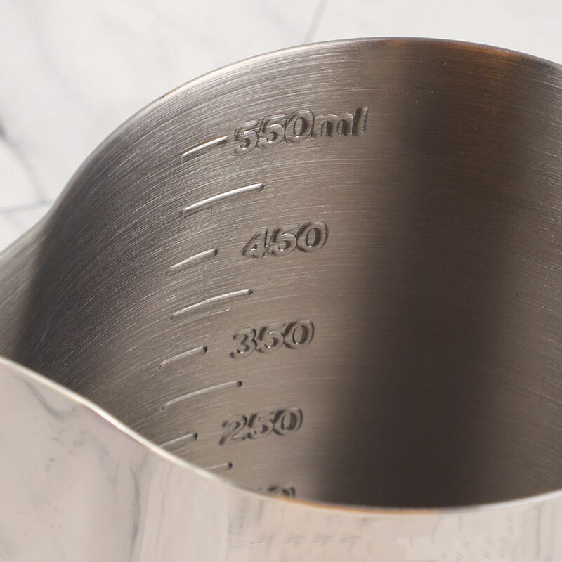 350/550 ml Kávé Latte tejhabos kancsó tejhabosító kancsó rozsdamentes acél kancsó eszpresszó Barista kancsó tejeskancsó mérleggel