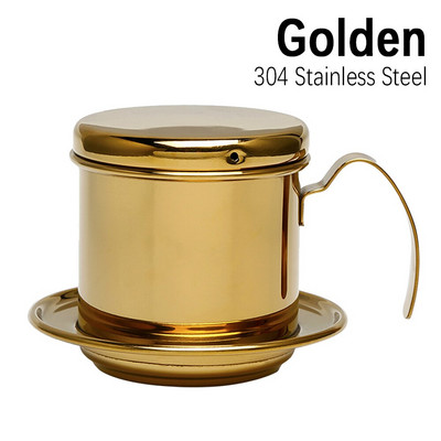 Roostevabast terasest Vietnami kohvi tilgutifiltriga tass kaasaskantav traditsiooniline Vietnami kohvimasin Kohvi valmistamise tööriist kontorisse koju