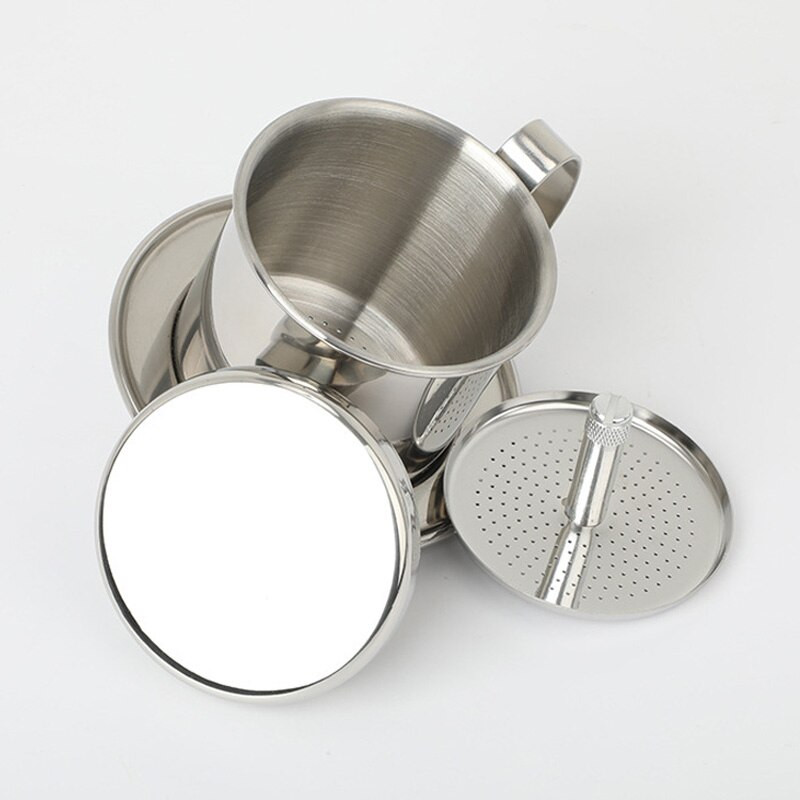 Nerūdijančio plieno vietnamietiškos kavos lašelinis filtro puodelis Nešiojamas tradicinis Vietnamo kavos virimo aparatas Kavos virimo įrankis biuro namams
