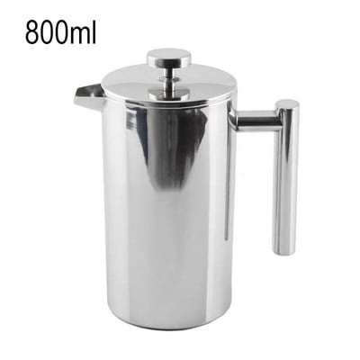 1000/800/350ml French Press kávovar na čaj, kanvica z nehrdzavejúcej ocele, dvojvrstvová kanvica na hrnčeky French Press, kávovar na espresso
