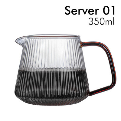 Užpilkite ant kavos serverio vertikalios juostelės stiklinis kavos puodas 350 ml 500 ml karščiui atsparus V60 lašinamas kava Share Puod Barista virdulys