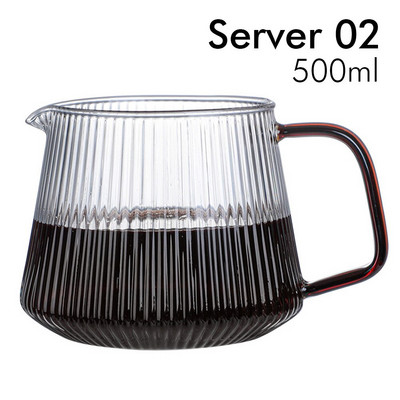 Užpilkite ant kavos serverio vertikalios juostelės stiklinis kavos puodas 350 ml 500 ml karščiui atsparus V60 lašinamas kava Share Puod Barista virdulys