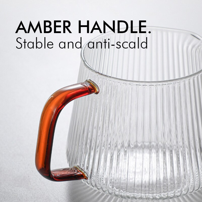 Užpilkite ant kavos serverio vertikalios juostelės stiklinis kavos puodas 350 ml 500 ml karščiui atsparus V60 lašinamas kava Share Puod Barista virdulys