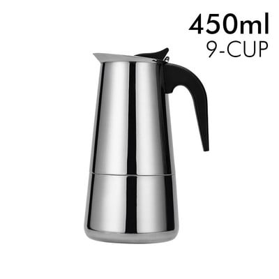 Кафемашина Мока тенджера Плот от неръждаема стомана Еспресо машина Италианска кубинска перколатор за кафе Печка Капучино 100/200/300/450 мл