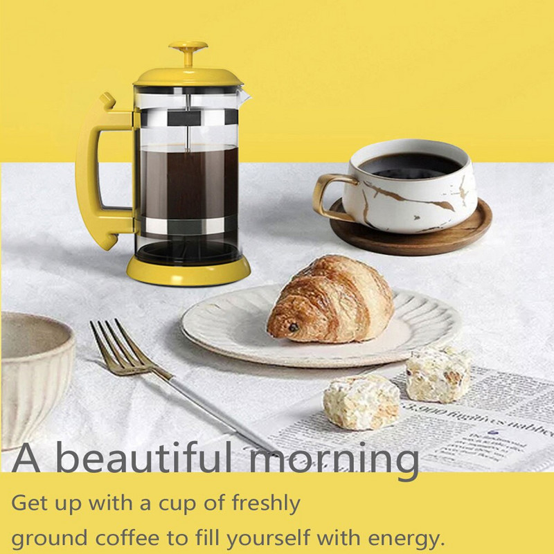 Icafilas1000ML тенджера за приготвяне на кафе Френски филтър за чай, тенджера за кафе, обикновена тенджера под налягане, кафемашина, домакинска ръчна тенджера за пунш