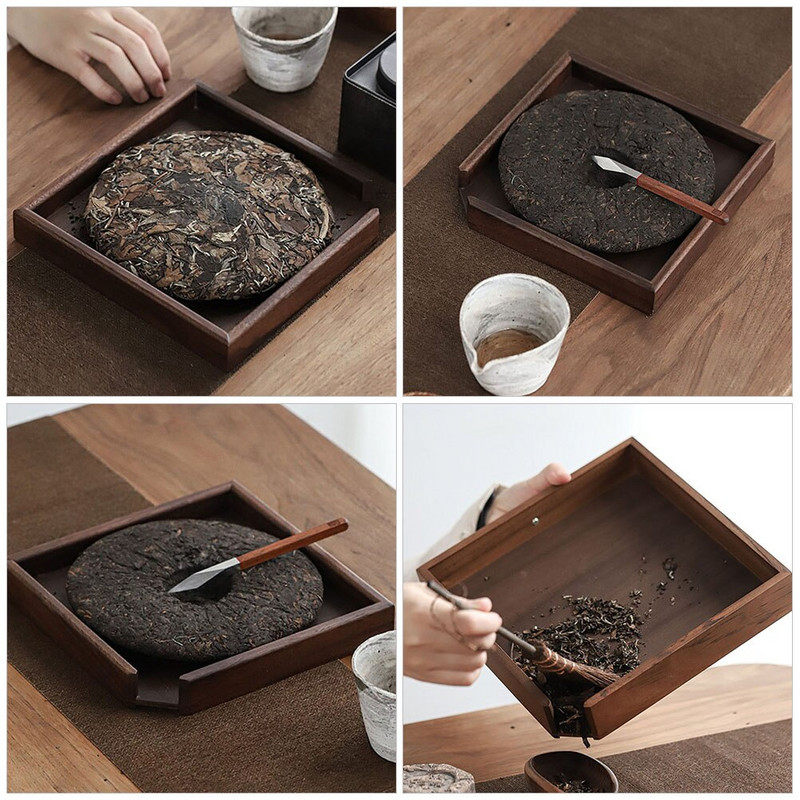 Padėklas arbatos serviravimas medinės lėkštės Medinės arbatos indų laikiklis Ceremonijos priedai Lapai Užkandžiai Virtuvės patiekalas Kiniškas Gongfu kavos arbatos puodelis
