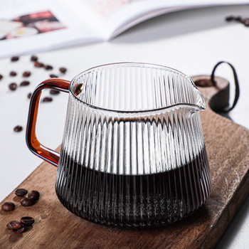 350ml 500ml Καφετιέρα V60 Pour Over Heat Resistant Glass Coffee Server Stripes Coffee Kettle Brewer Drip Coffee Share Pot