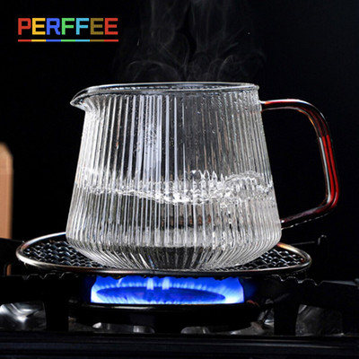350 ml-es 500 ml-es kávéskanna V60 felöntő hőálló üveg kávészerver Stripes kávéfőző sörfőző csepegtető kávé megosztó edény