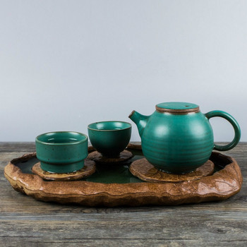 Нови чаени чинийки в китайски стил Поднос за чай Керамична чаена церемония Лотос Чайник Hoder Топлоизолиращ комплект за чай Чай сервиз за чай