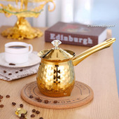 Turecká kávová kanvica Cezve Ibrik z nehrdzavejúcej ocele s dlhou rukoväťou, Dubai CoffeePot, kanvica na roztápanie mlieka a masla 200/400/600 ml