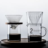 Set de filtru de cafea cu strat dublu V60 Picurator de cafea din sticlă 1-2 cești Oală de partajare a cafelei Filtru de cafea Pâlnie Cană de cafea reutilizabilă