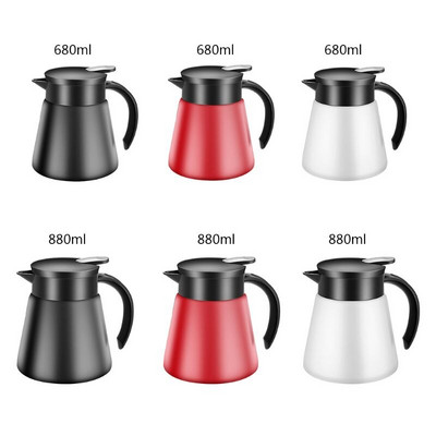 680/880 ml rozsdamentes acél dupla falú vákuum lombik szigetelt kávéskanna termosz tejes tea vízforraló