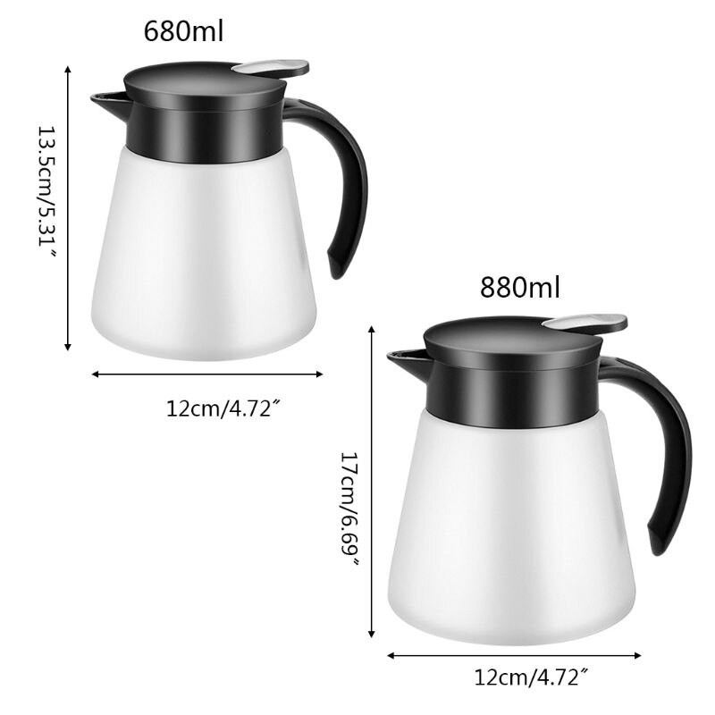 680/880ml nerezová oceľová dvojstenná vákuová banka izolovaná kávovar termoska mliečny čaj kanvica na vodu kanvica