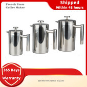 1L 1,5L French Press kávovar z nehrdzavejúcej ocele, dvojitá stena, manuálny kávovar, French Press