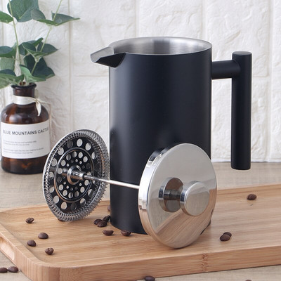 1L 1,5L French Press kávovar z nehrdzavejúcej ocele, dvojitá stena, manuálny kávovar, French Press