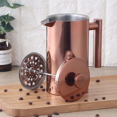 1L 1,5L French Press kávovar z nehrdzavejúcej ocele, dvojitá stena, manuálny kávovar, French Press