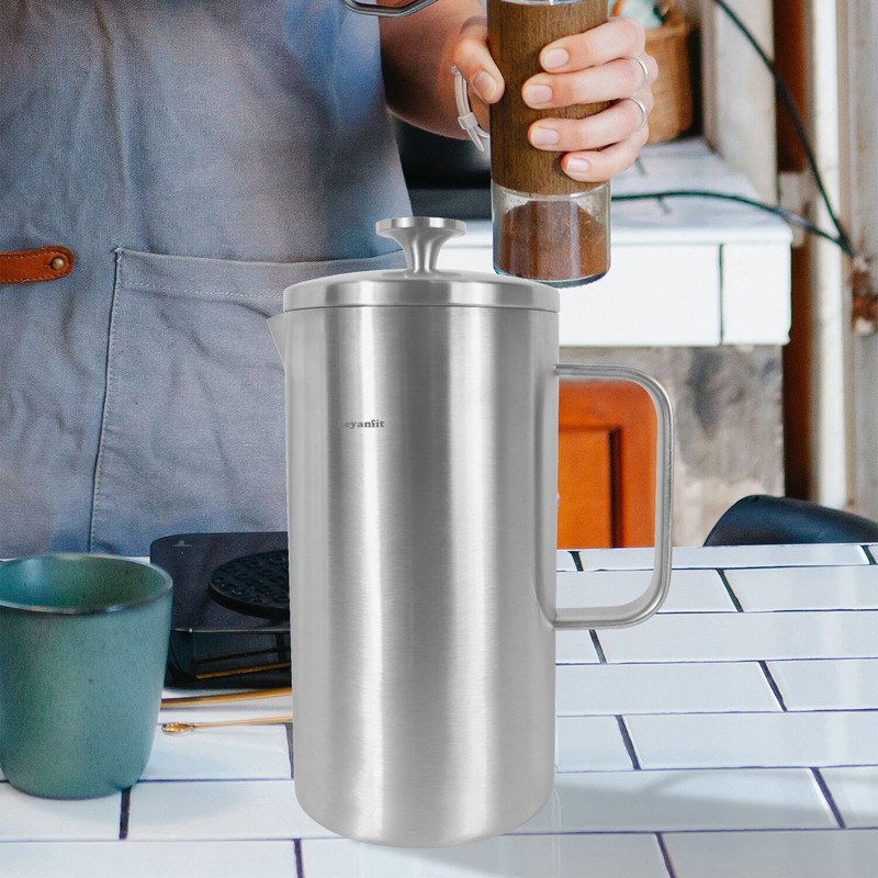 1L 1,5L French Press kávovar z nehrdzavejúcej ocele, dvojitá stena, manuálny kávovar, French Press