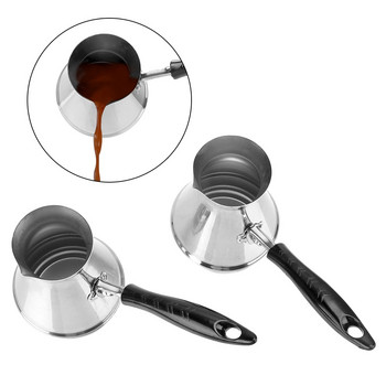 Кухненски инструменти Тенджера за топене на масло Прибори за кафе Турска тенджера Европейска тенджера Moka с дълга дръжка Неръждаема стомана