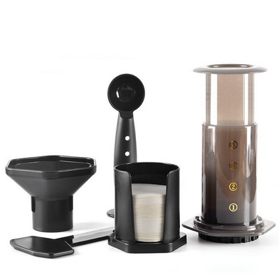 Hordozható nagynyomású minipresszó kávéfőző kézi mini fekete kézi préselt eszpresszógép kézi kávéfőző