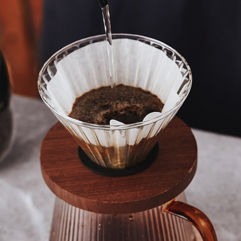 Филтърна чаша V60 Стъклена кана за кафе Топлоустойчива кана за чай Уред за кафе Ръчно приготвено кафе Комплект тенджера за споделяне Аксесоари за бариста