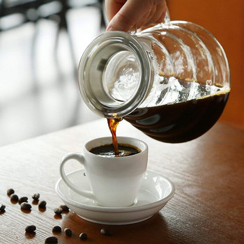 Стъклен сървър за кафе Кафе във формата на облак V60 Чайник с филтър за кафе за многократна употреба Топлоустойчив чайник 360/600/800 ml