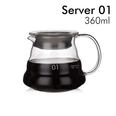 Sklenená kávovarová kanvica v tvare oblaku V60, filtrovaná kávová kanvica, opakovane použiteľná tepelne odolná kanvica 360/600/800ml