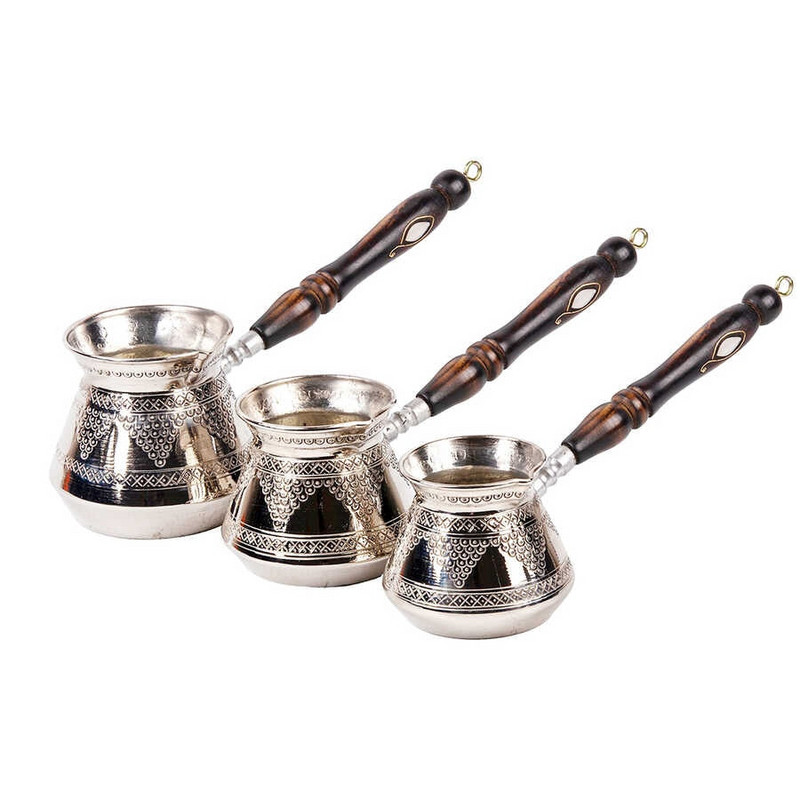 Oală de cafea Turcia Struguri Cură Gravat Mâner din lemn Oală mare de cafea făcută manual cafea turcească autentică Espresso Oală de cafea arabă